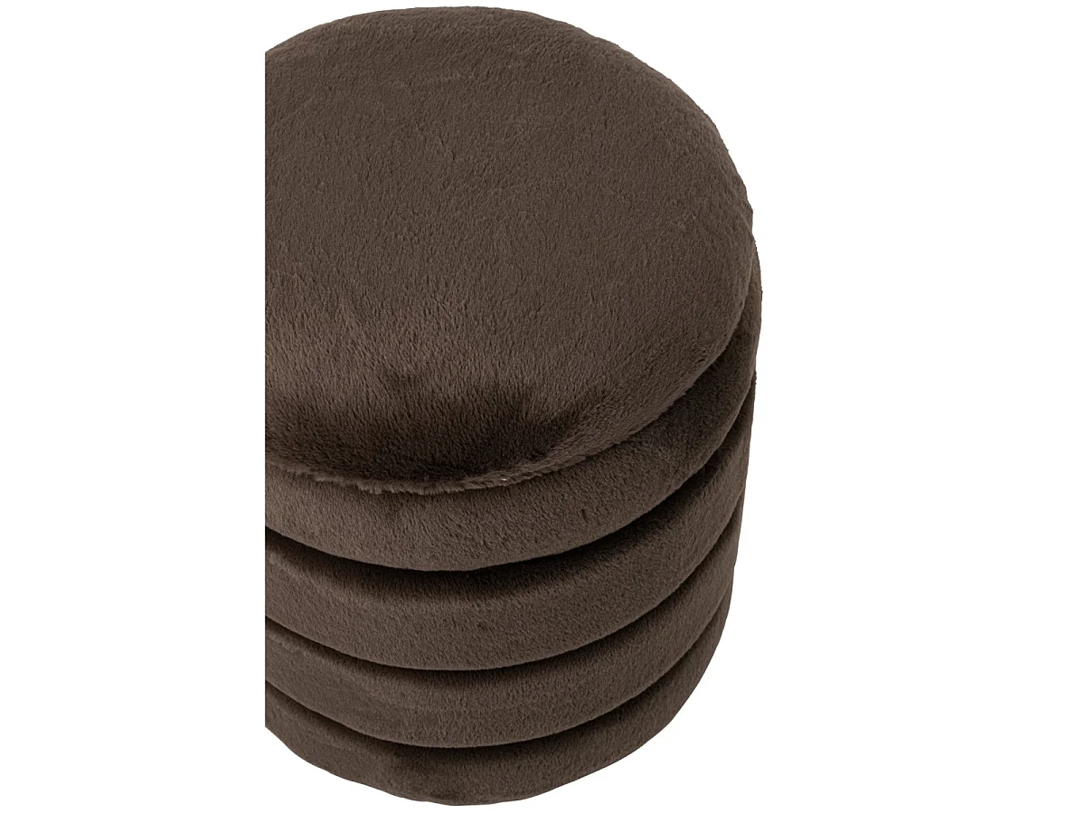 Pouf Coffre Imitation Fourrure "Cotton" 47cm Marron