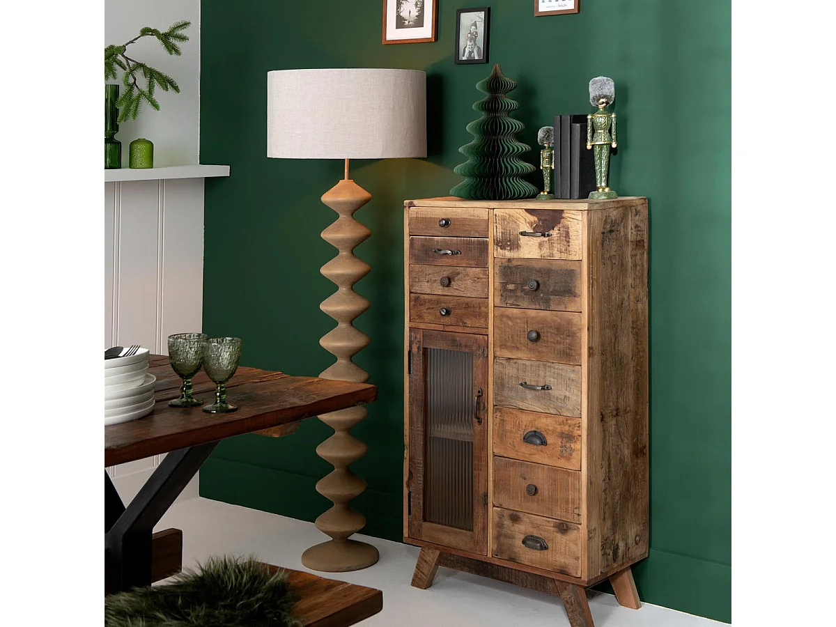 Lampadaire en Bois "Chenille" 156cm Naturel