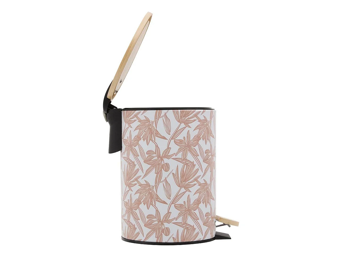 Poubelle à Pédale Imprimée "Bloom" 3L Rose