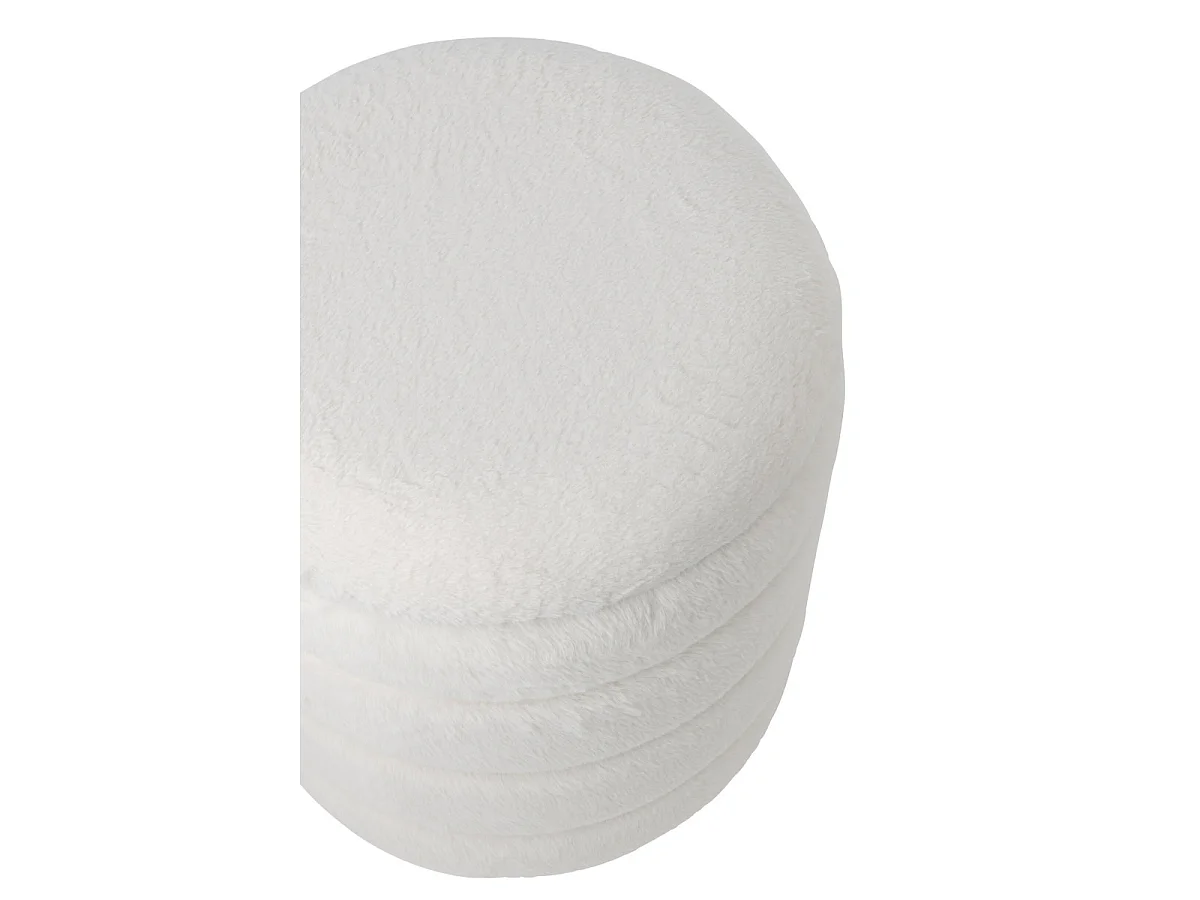 Pouf Coffre Imitation Fourrure "Cotton" 47cm Blanc