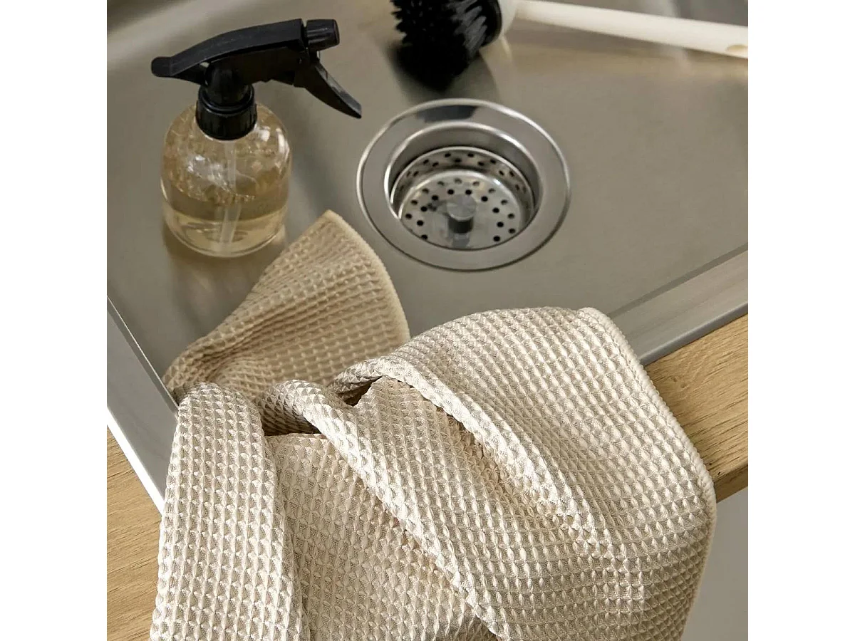 Lot de 2 Chiffons Nid d'Abeille "Honey" 45x60cm Multicolore