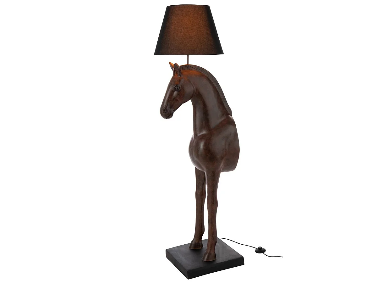 Lampadaire Cheval Face "Ronny" 153cm Marron Foncé