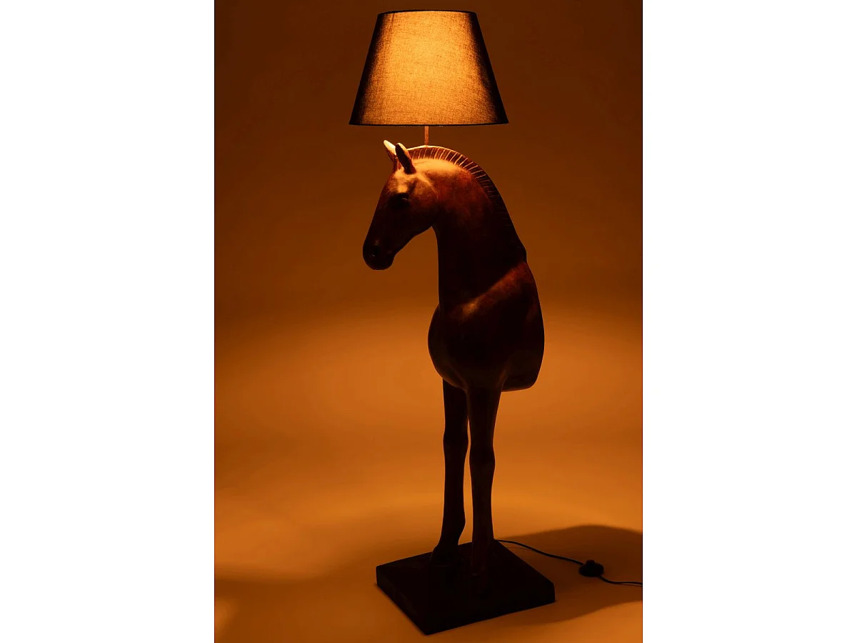 Lampadaire Cheval Face "Ronny" 153cm Marron Foncé