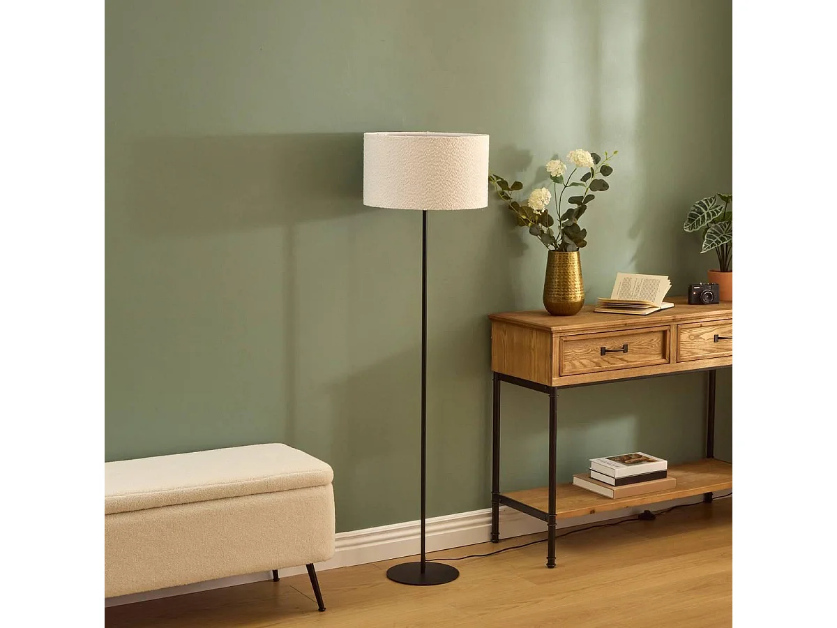 Pied de Lampadaire en Métal "Galia" 133cm Noir