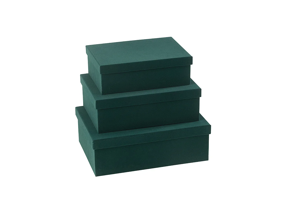 Lot de 3 Boîtes de Rangement "Vaughn" 36cm Vert
