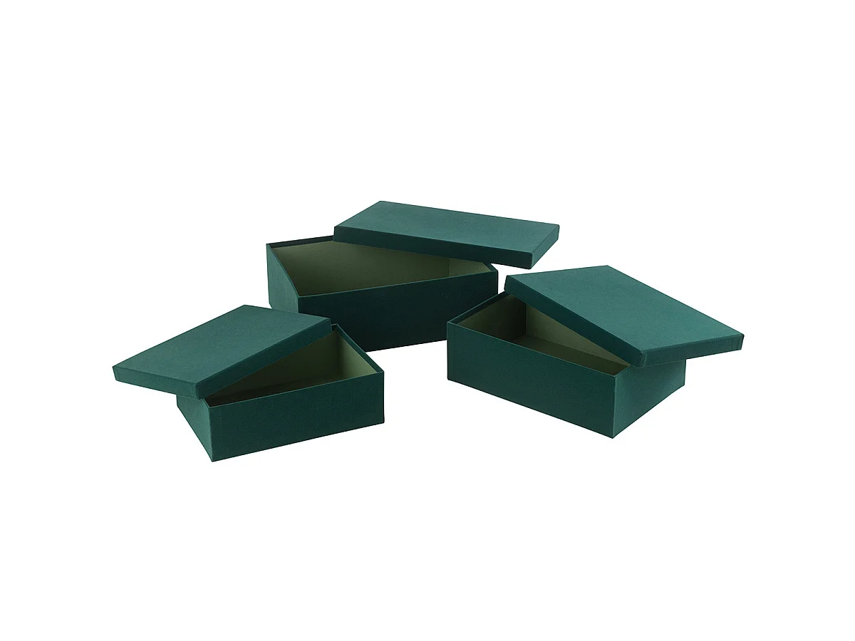 Lot de 3 Boîtes de Rangement "Vaughn" 36cm Vert