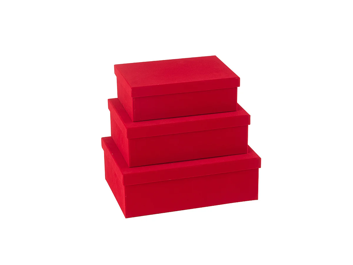 Lot de 3 Boîtes de Rangement "Vaughn" 36cm Rouge
