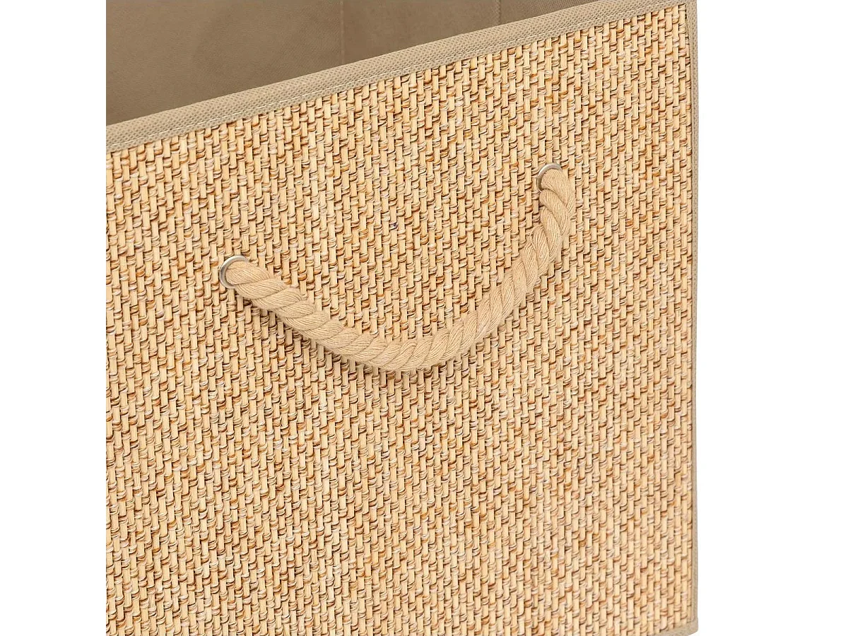 Boîte de Rangement Effet Rotin "Stemy" 31x31cm Beige
