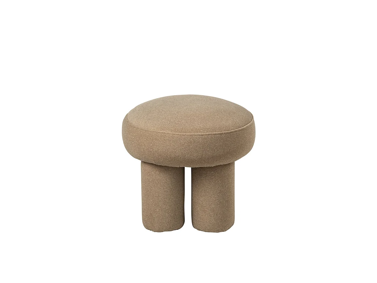 Pouf Rond sur Pieds "Toffee" 48cm Beige