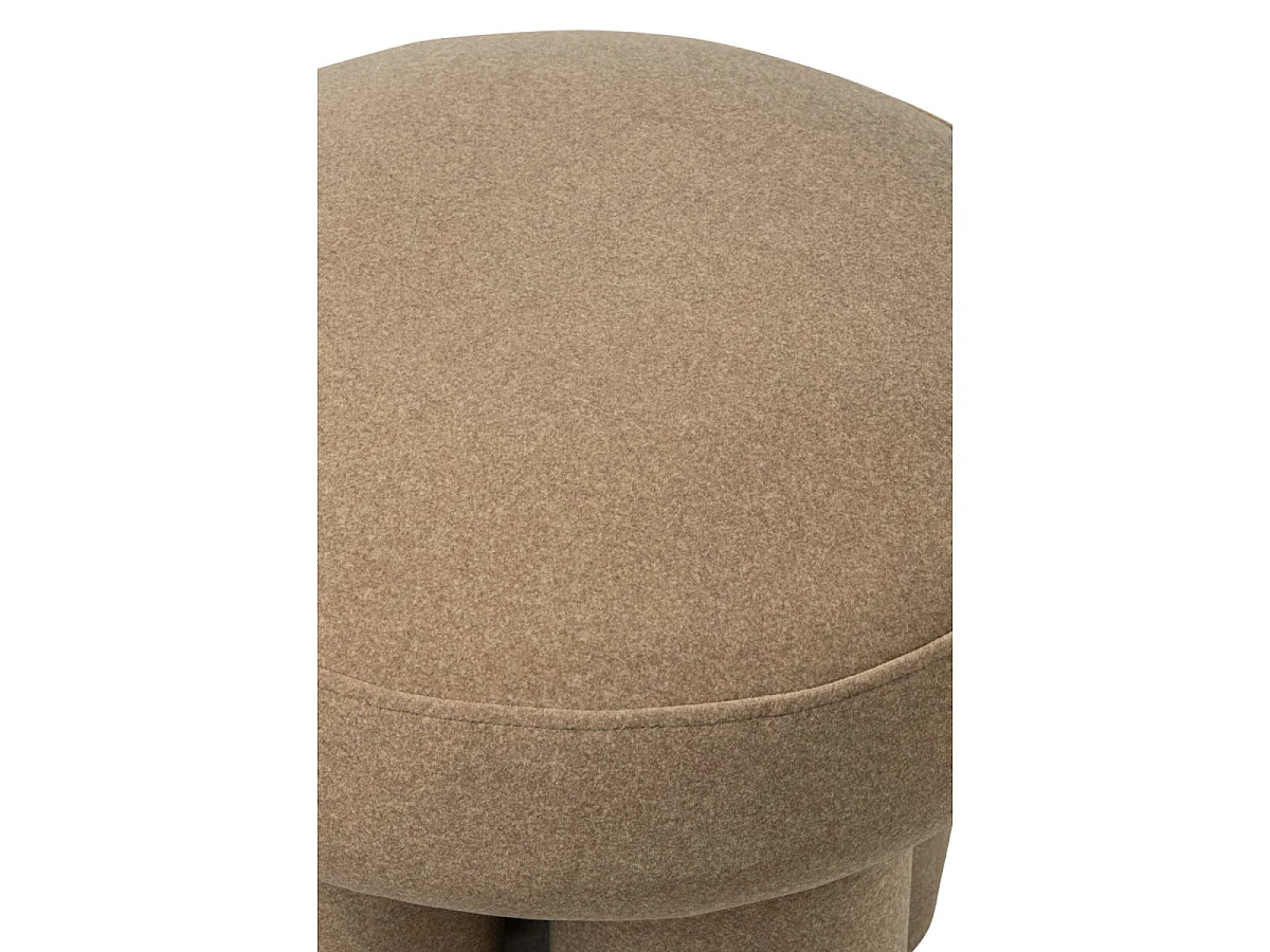 Pouf Rond sur Pieds "Toffee" 48cm Beige