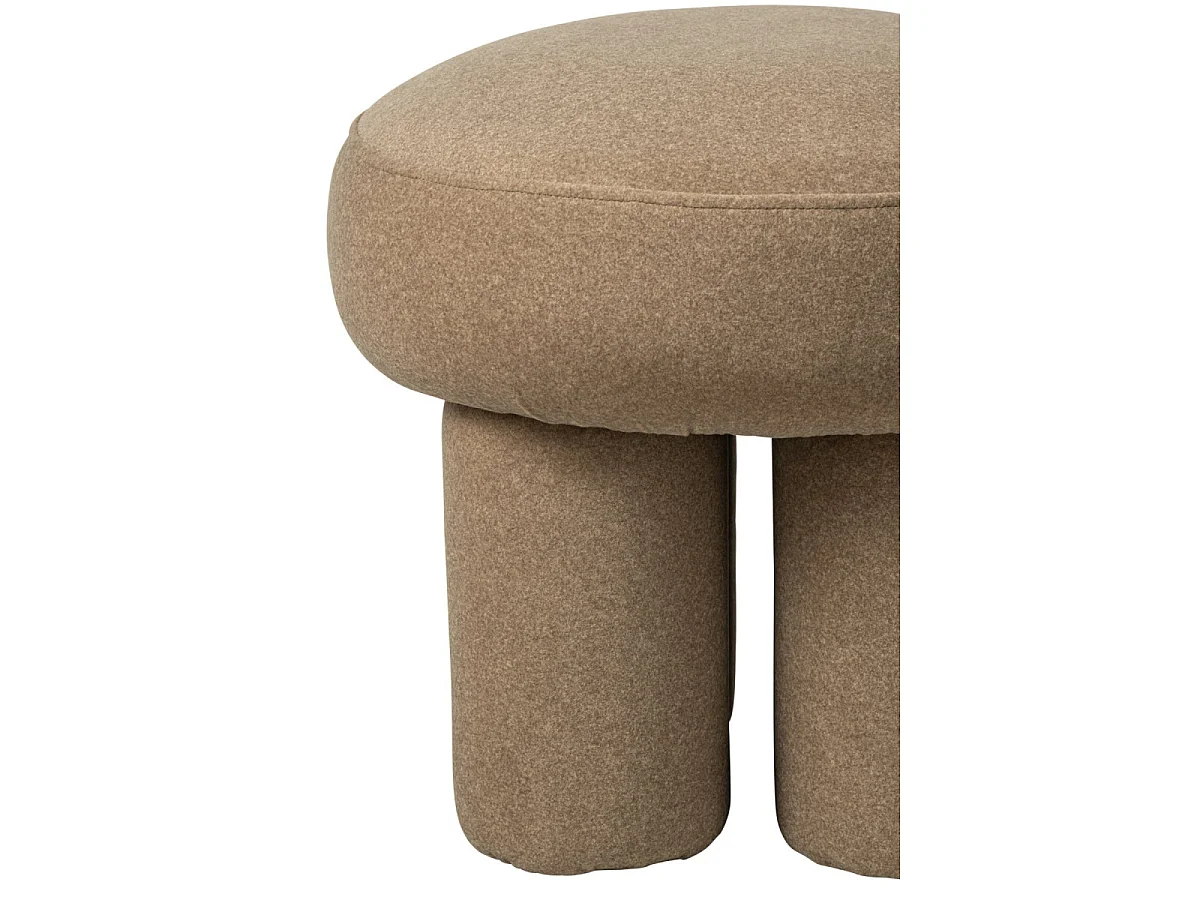 Pouf Rond sur Pieds "Toffee" 48cm Beige
