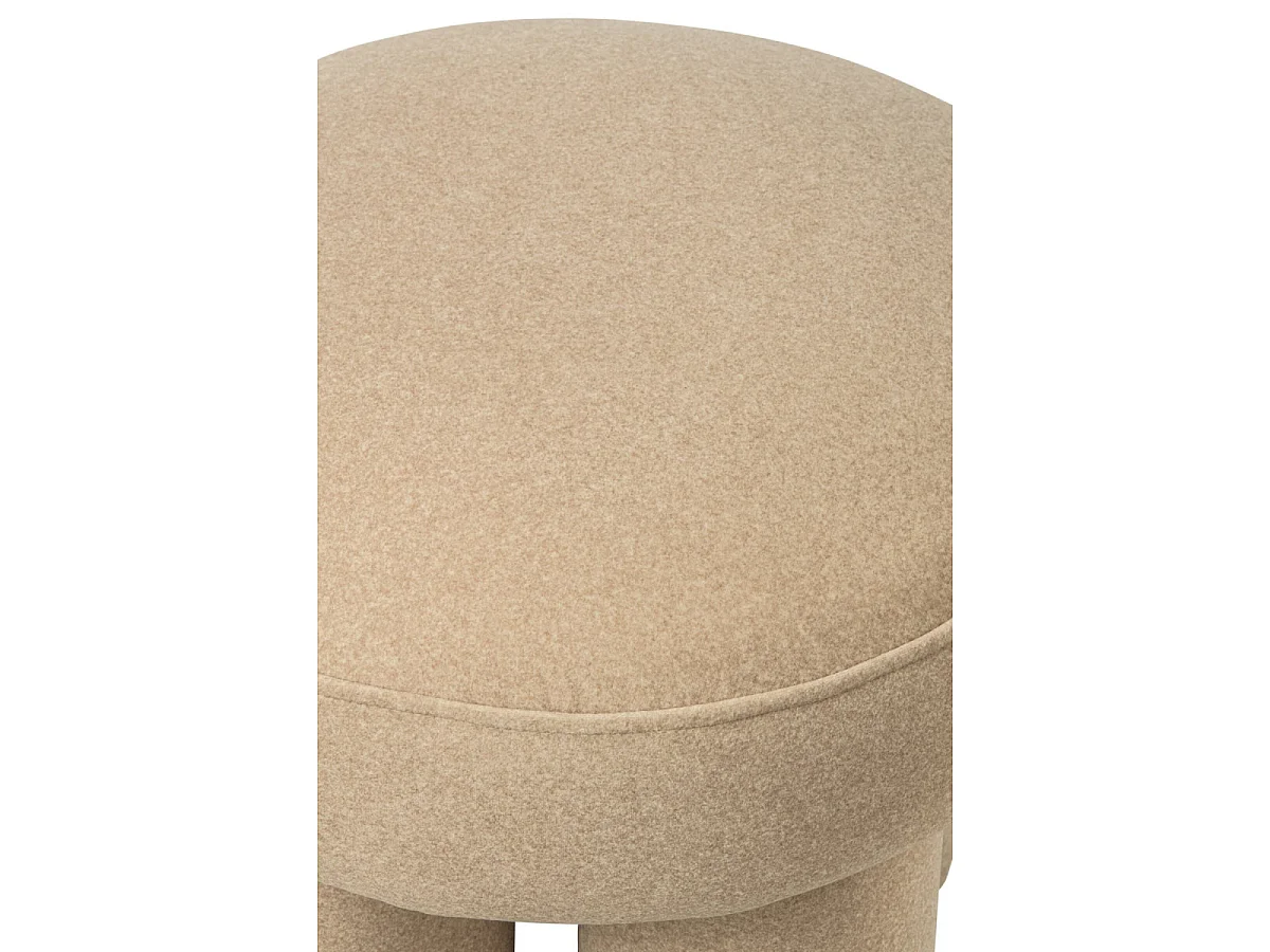 Pouf Rond sur Pieds "Toffee" 48cm Beige Clair