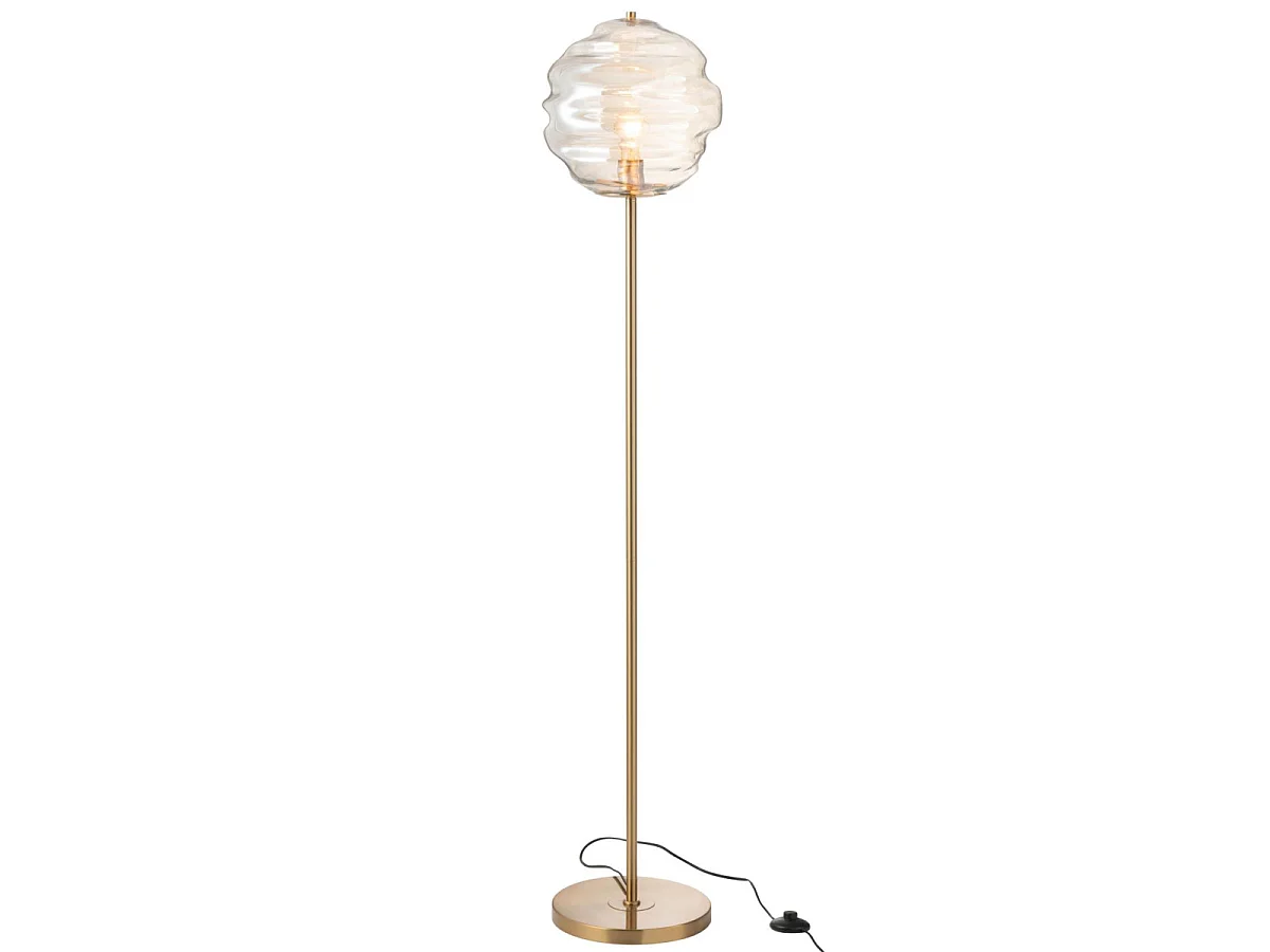 Lampadaire en Verre "Ruche" 156cm Cognac Clair