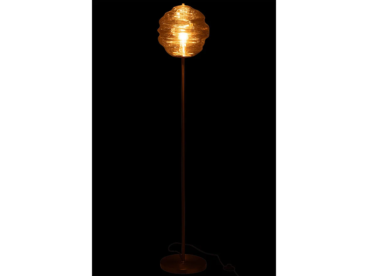 Lampadaire en Verre "Ruche" 156cm Cognac Clair