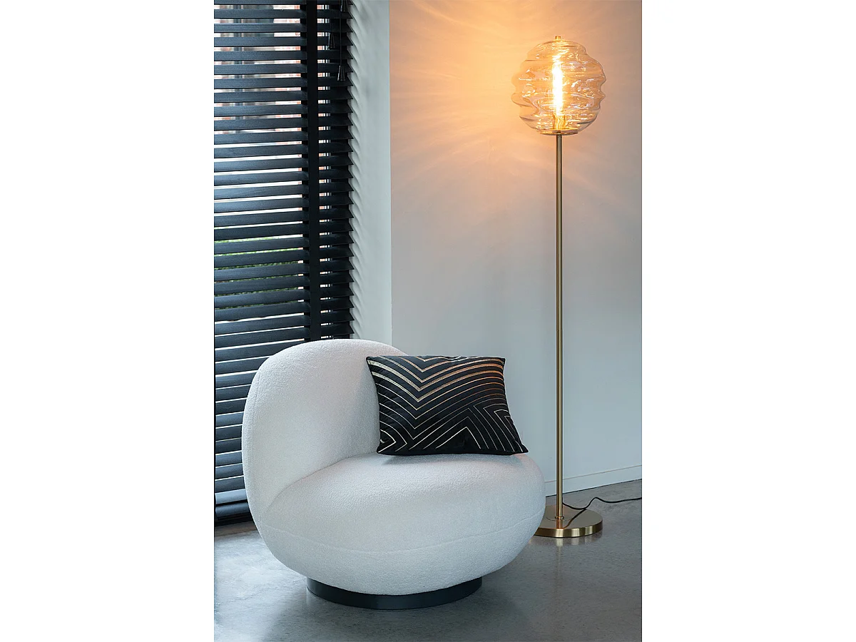 Lampadaire en Verre "Ruche" 156cm Cognac Clair