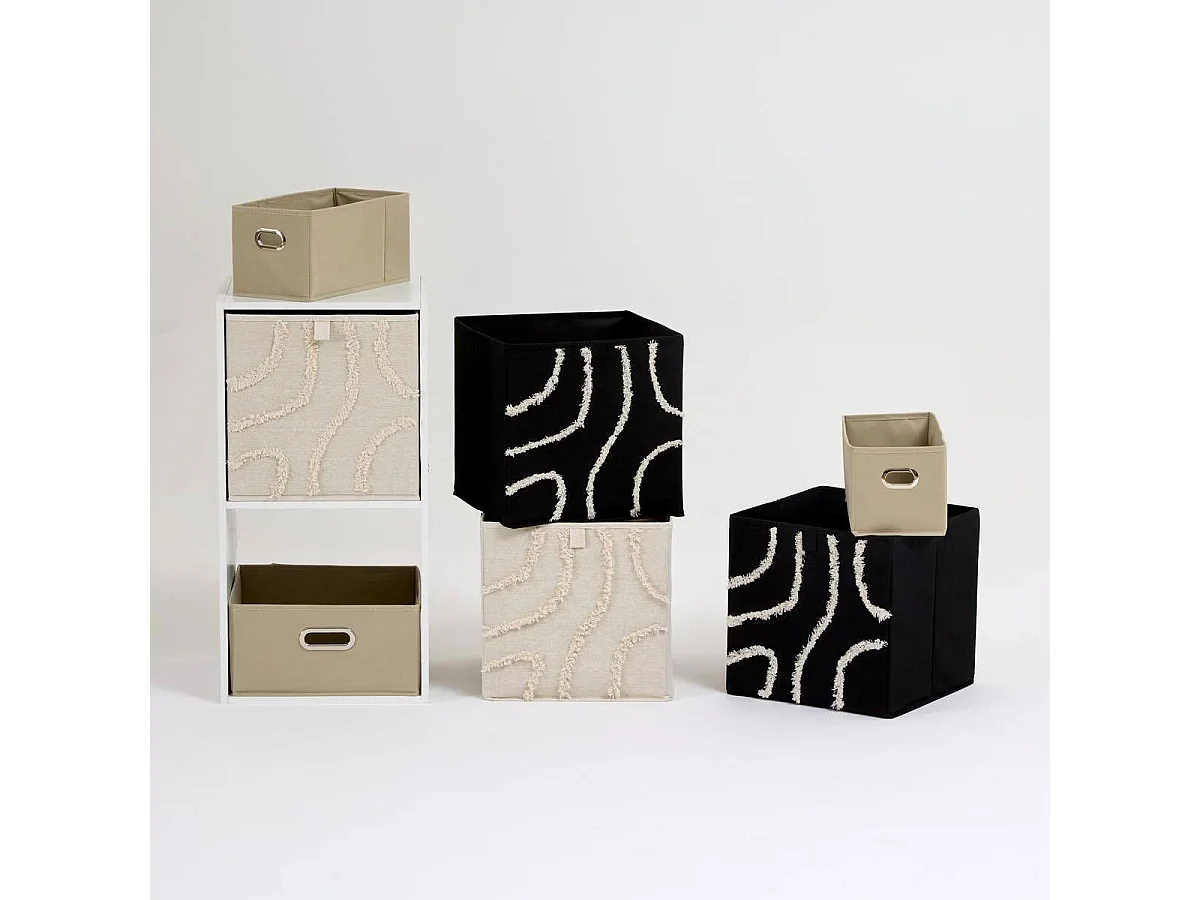 Boîte de Rangement Pliable "Bali" 31x31cm Noir