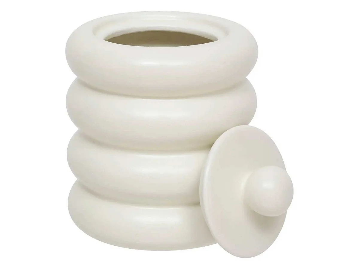 Boîte Déco en Céramique "Mike" 14cm Blanc