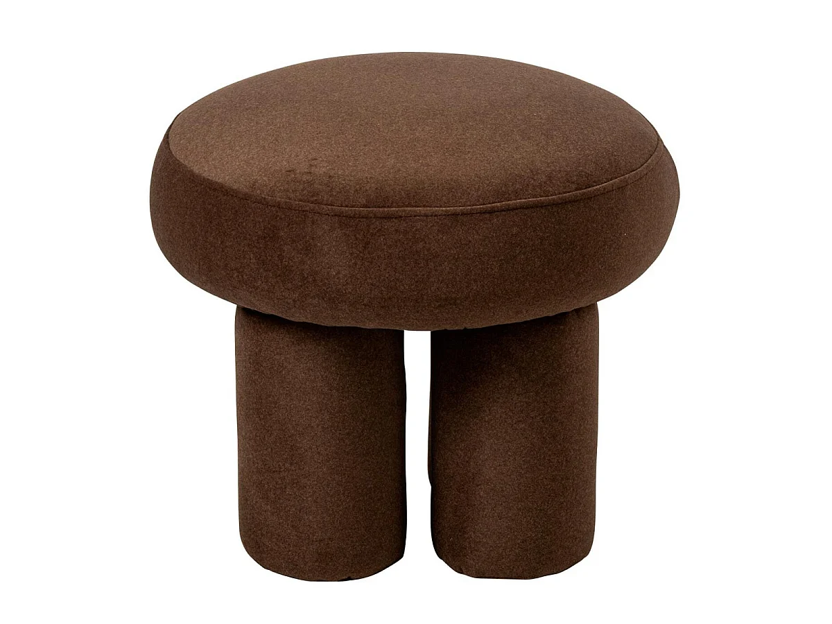 Pouf Rond sur Pieds "Champi" 48cm Taupe