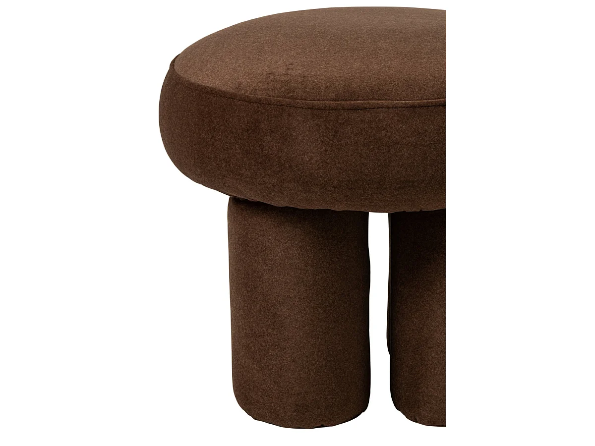 Pouf Rond sur Pieds "Champi" 48cm Taupe