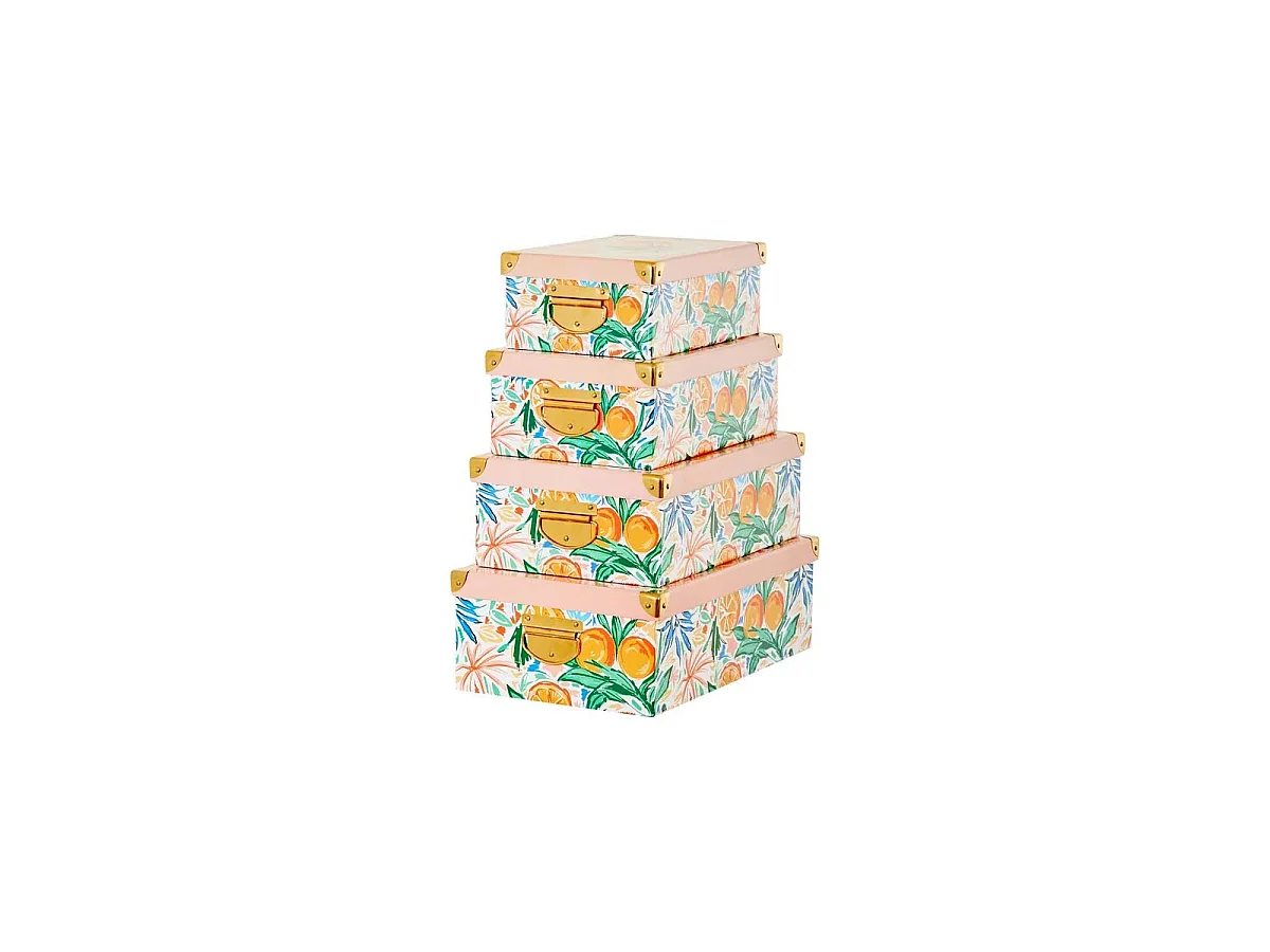 Lot de 4 Boîtes Déco "Eden" 40cm Multicolore