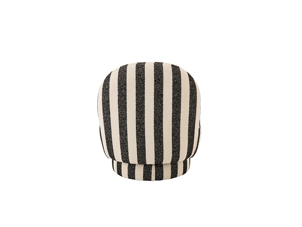 Fauteuil à Rayures "Ligné" 76cm Noir & Blanc Cassé