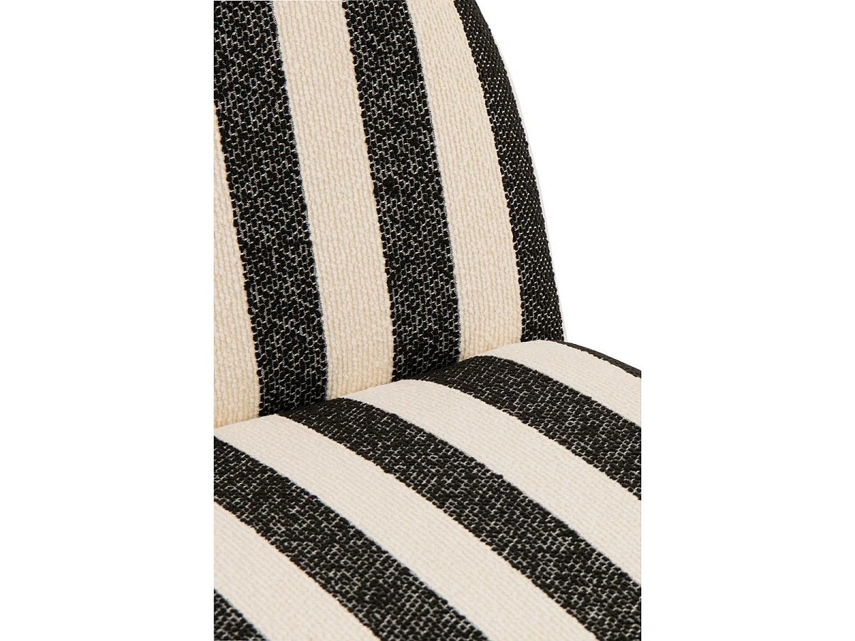 Fauteuil à Rayures "Ligné" 76cm Noir & Blanc Cassé