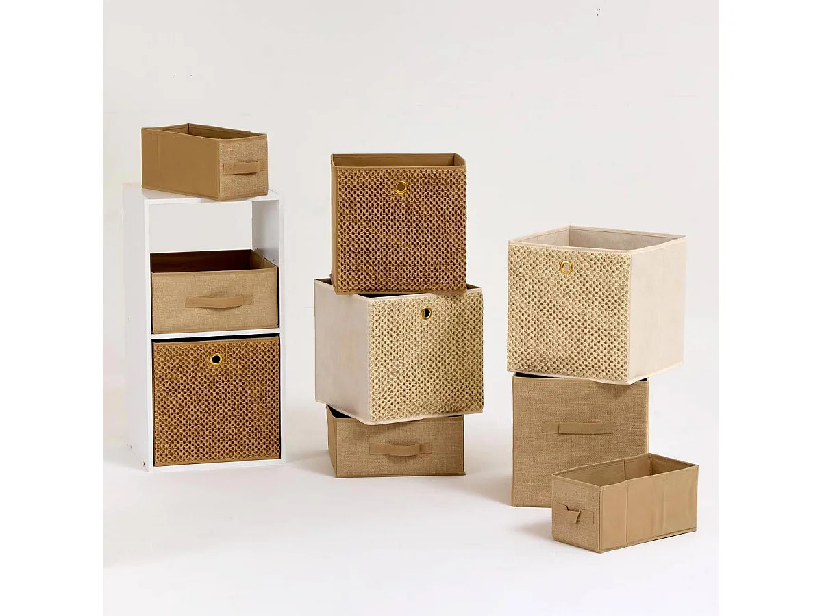 Boîte de Rangement Pliable "Grass" 31x31cm Camel