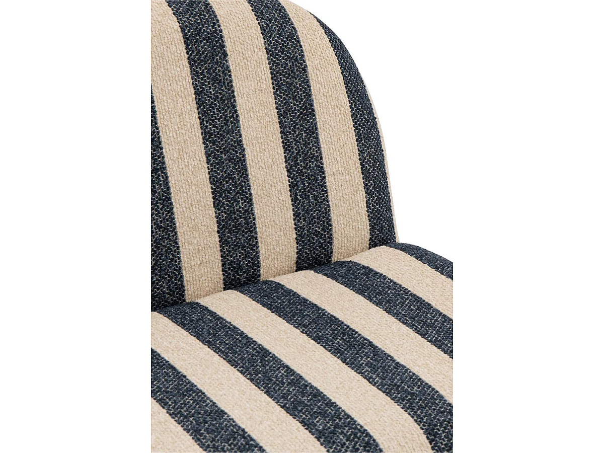 Fauteuil à Rayures "Ligné" 76cm Bleu & Blanc Cassé