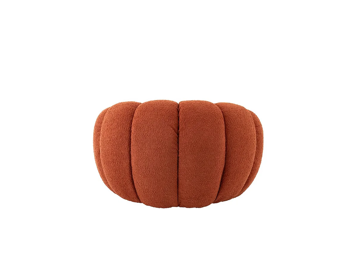 Fauteuil Coquillage en Tissu "Fleur" 101cm Rouille