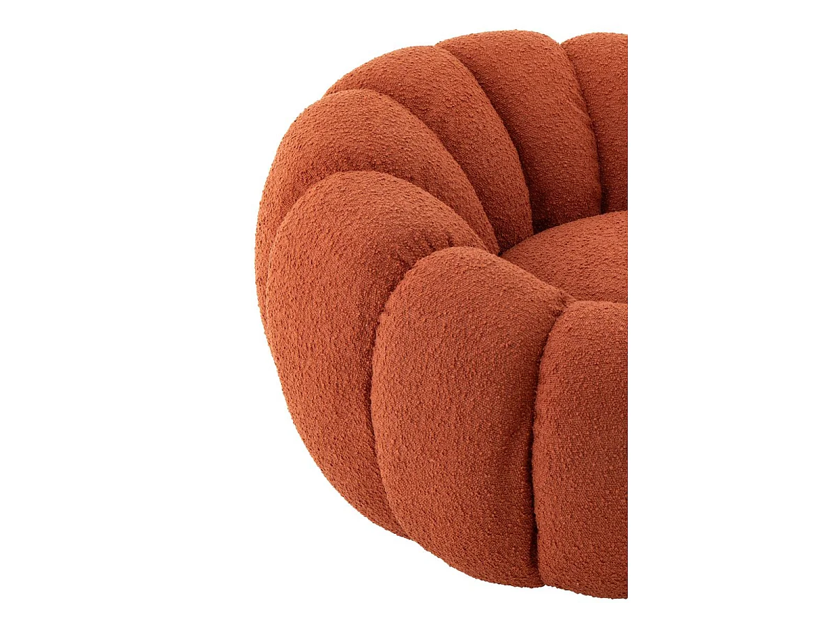 Fauteuil Coquillage en Tissu "Fleur" 101cm Rouille
