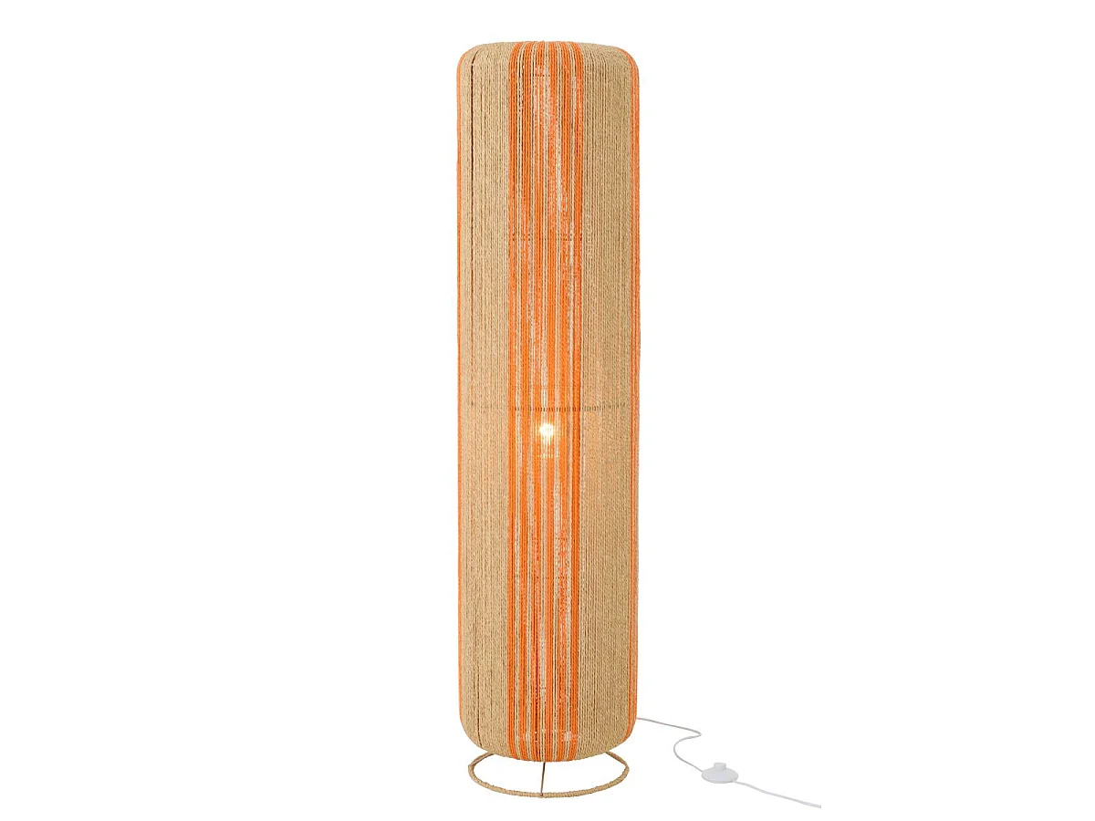 Lampadaire Corde "Chase" 138cm Orange & Naturel