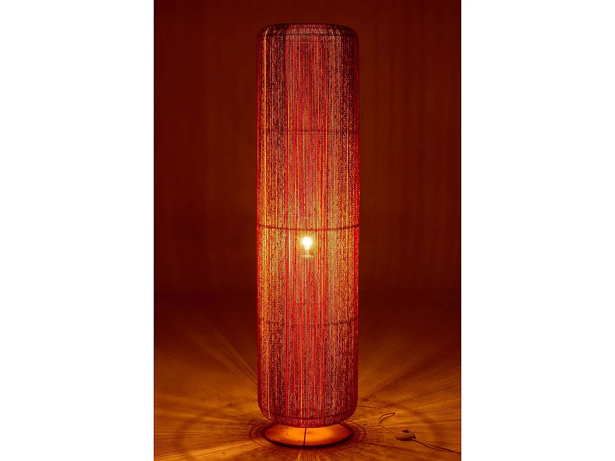 Lampadaire Corde "Chase" 138cm Orange & Naturel