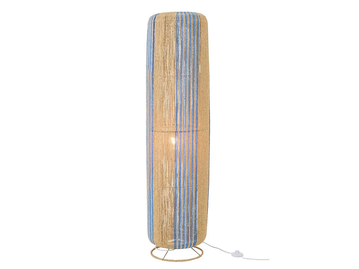 Lampadaire Corde "Chase" 138cm Bleu & Naturel