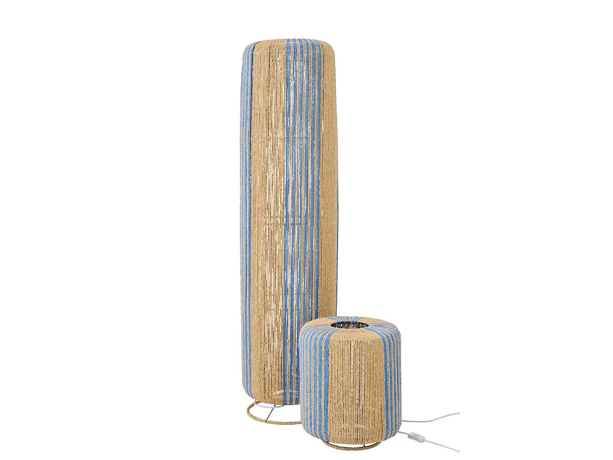 Lampadaire Corde "Chase" 138cm Bleu & Naturel