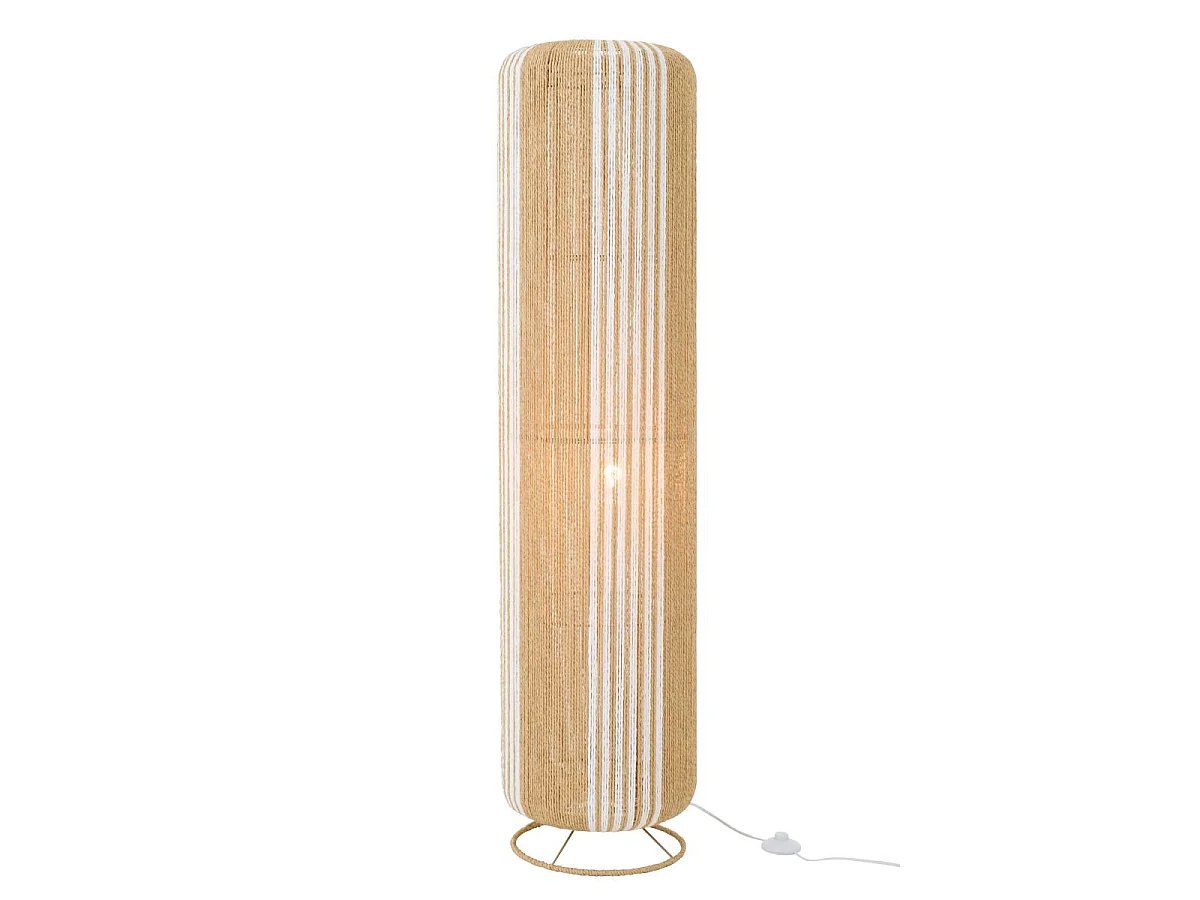 Lampadaire Corde "Chase" 138cm Blanc & Naturel