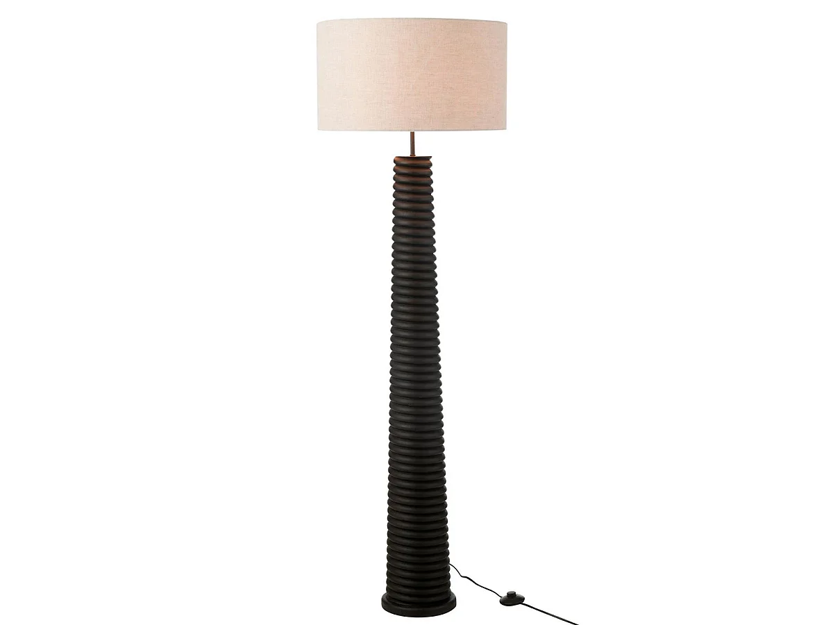 Lampadaire Filetage en Bois "Ailanthus" 160cm Noir