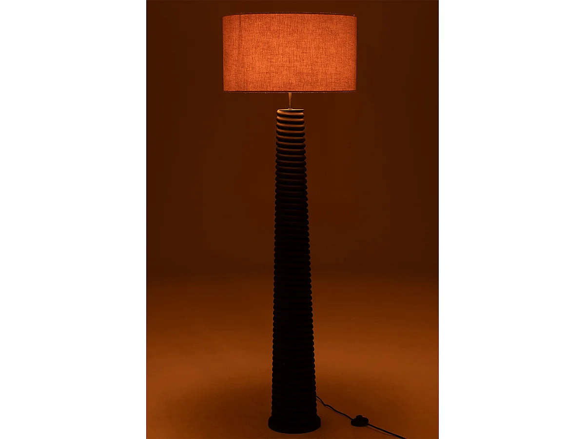 Lampadaire Filetage en Bois "Ailanthus" 160cm Noir