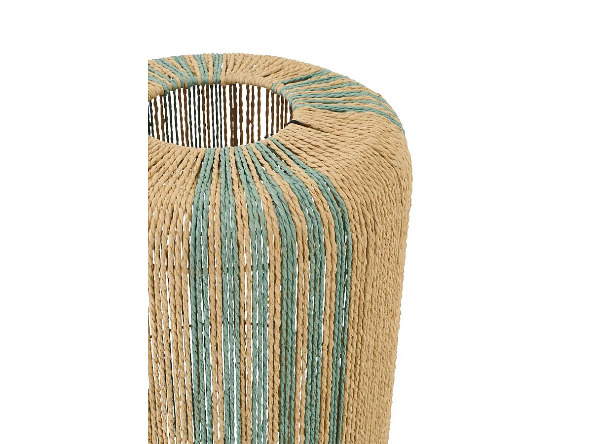 Lampadaire Corde "Chase" 138cm Turquoise & Naturel