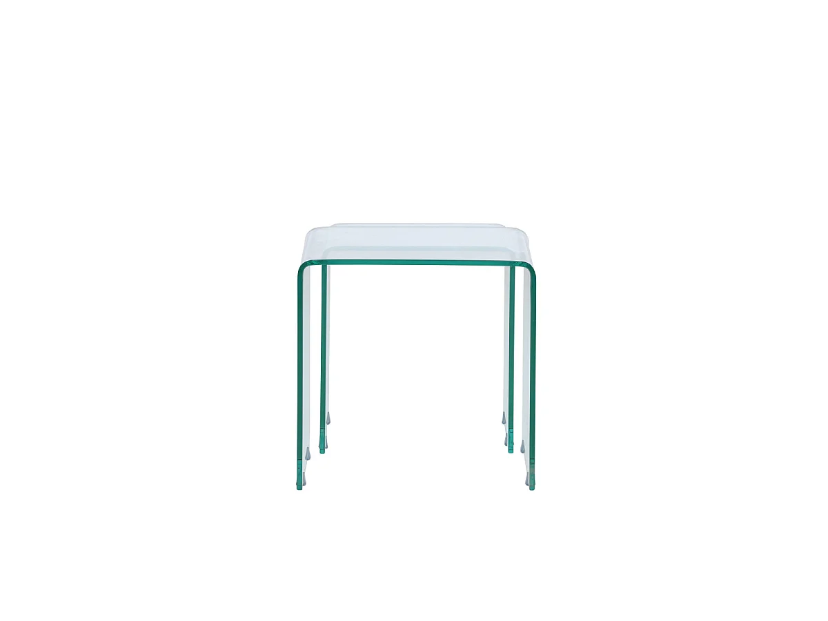 Lot de 2 Tables d'Appoint en Verre "Telemark" 42cm Transparent