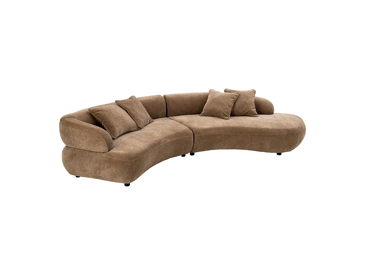 Canapé 4 Places Arrondi "Macaron" 320cm Taupe