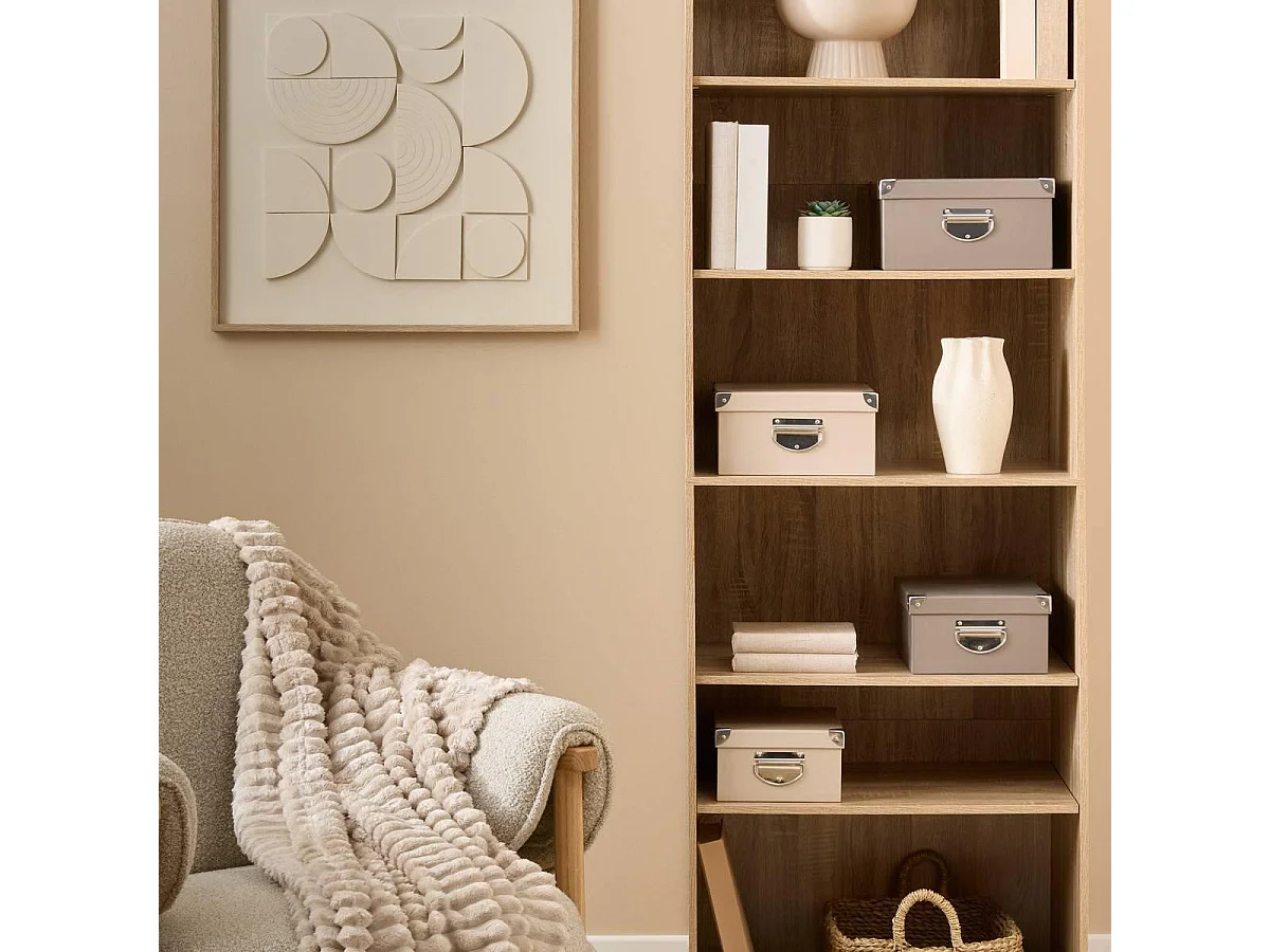 Lot de 4 Boîtes de Rangement "Box'" 40cm Beige & Taupe