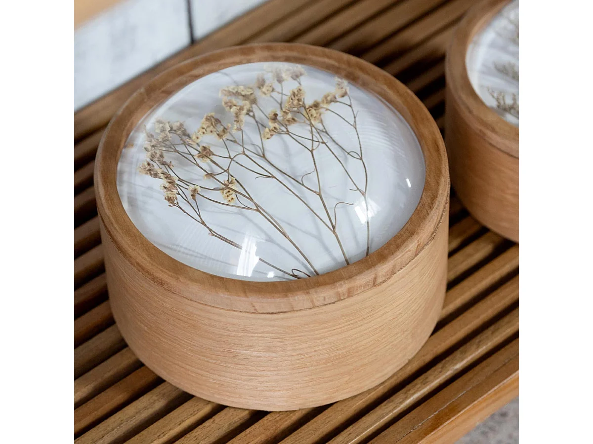Boîte Déco en Bois "Cereal" 20cm Naturel