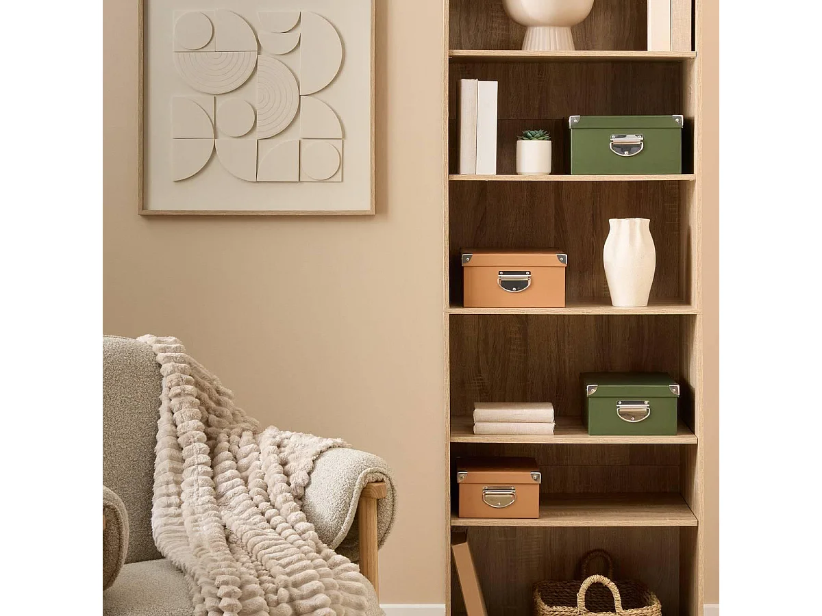 Lot de 4 Boîtes de Rangement "Box'" 40cm Kaki & Camel