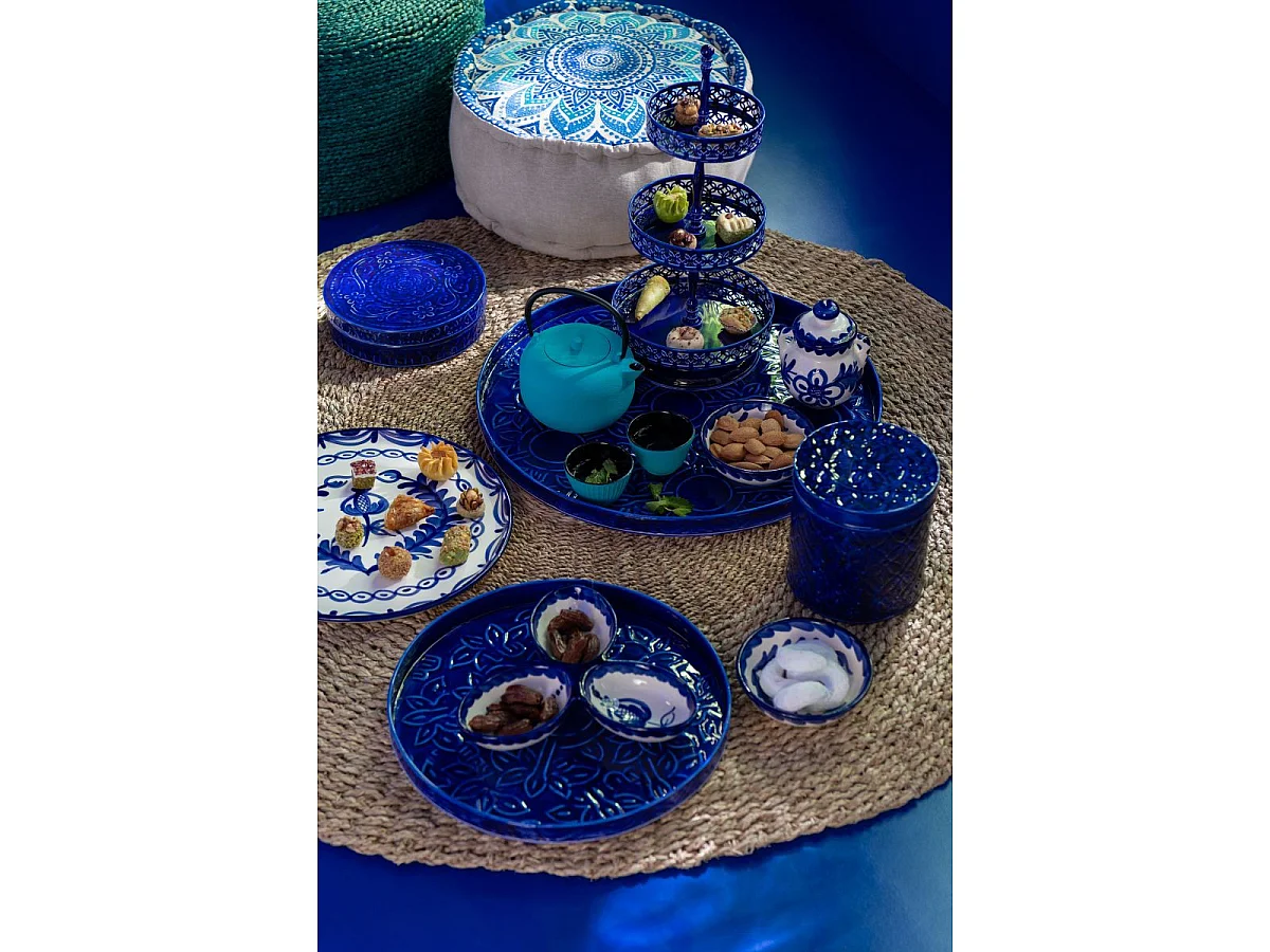 Lot de 2 Boîtes en Métal "Nag" 20cm Bleu