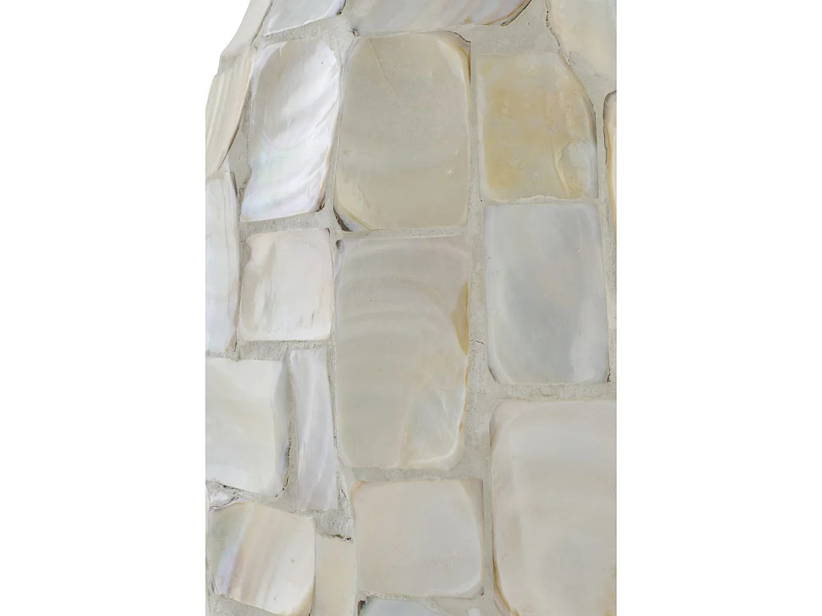 Lampadaire Coquillage "Effet Perlé" 156cm Blanc Cassé
