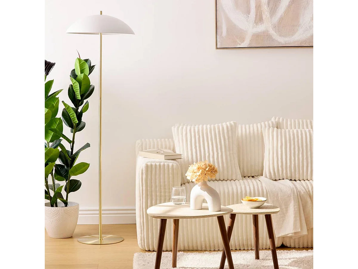 Lampadaire Design en Métal "Delcia" 150cm Blanc