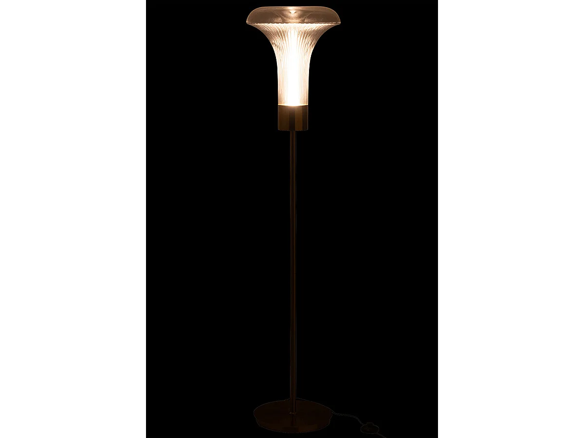 Lampadaire en Verre "Vito" 155cm Transparent & Or
