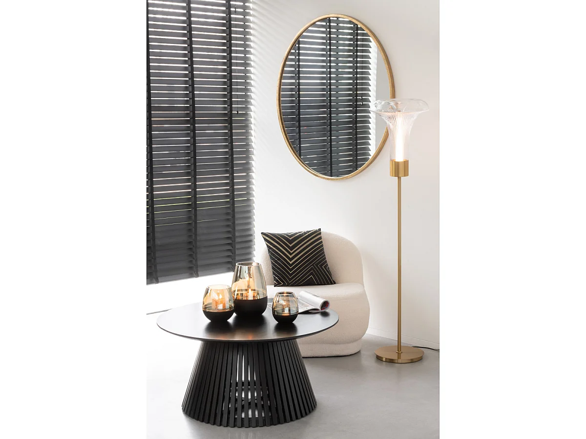 Lampadaire en Verre "Vito" 155cm Transparent & Or