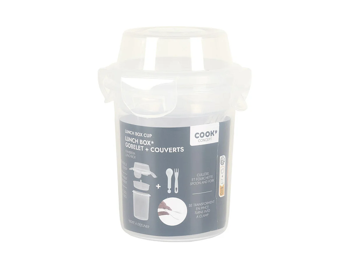 Lunch Box Double Compartiment "Gobelet" 35cl Transparent