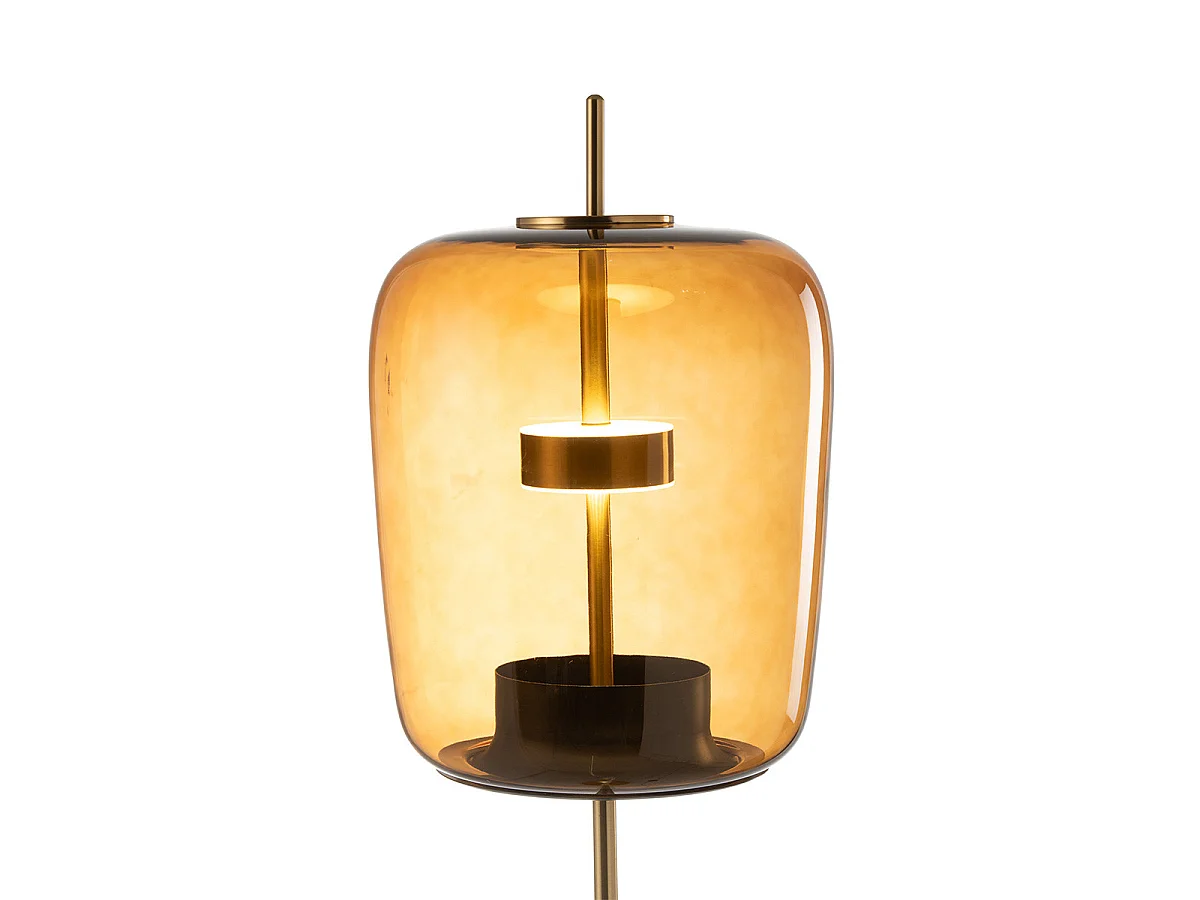Lampadaire en Verre à LED "Omar" 168cm Marron